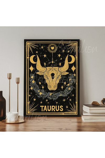 Artarilion Pânză Digitală HD Imprimare Pictură pe pânză Taur Pictură pe pânză Zodiac Horoscop Tarot Pictură de perete