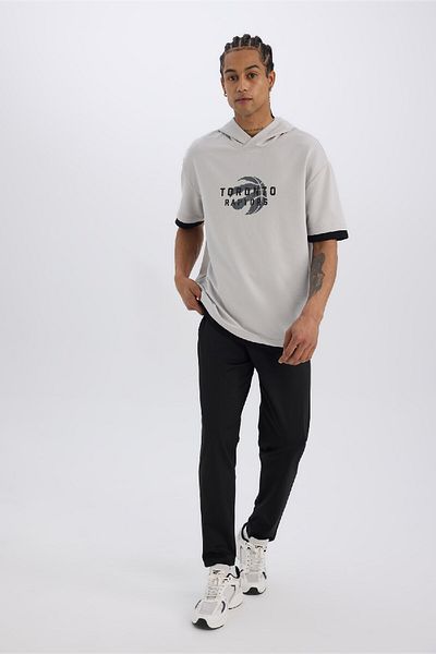 DeFacto Fit Sports Sweatpants - Slim Fit, Slim Fit, Standard Leg, Skuba Diving ύφασμα, ελαστικό ίσιο πόδι