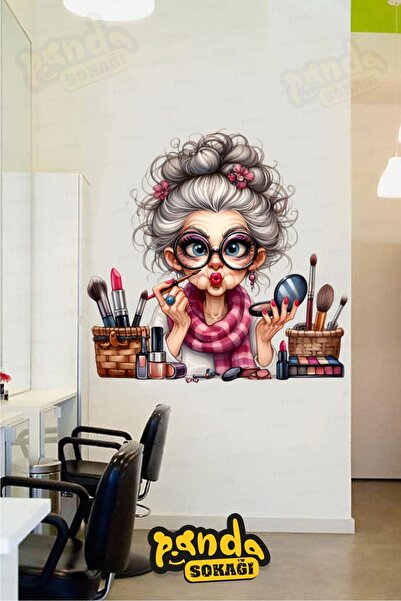 PANDA SOKAĞI ملصق حائط ذاتي اللصق لصالونات التجميل - ملصق حائط لصالونات التجميل