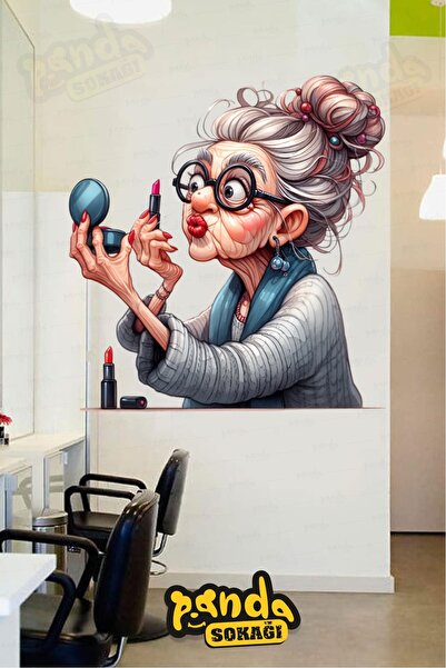 PANDA SOKAĞI مجموعة ملصقات لصالونات التجميل وصالونات التجميل بدون مكياج، ملصق...