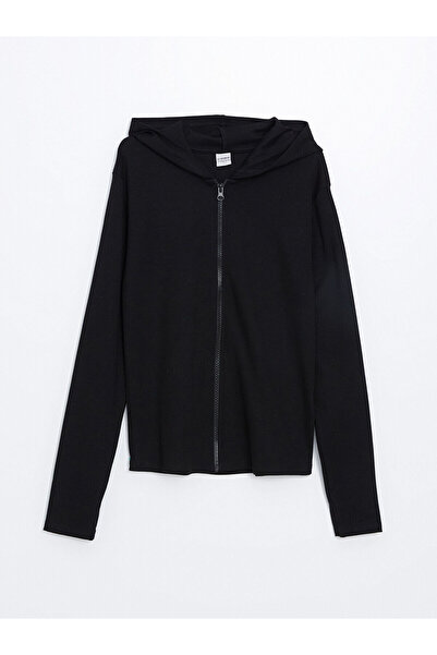 LC Waikiki LCW Kapüşonlu Kız Çocuk Fermuarlı Sweatshirt