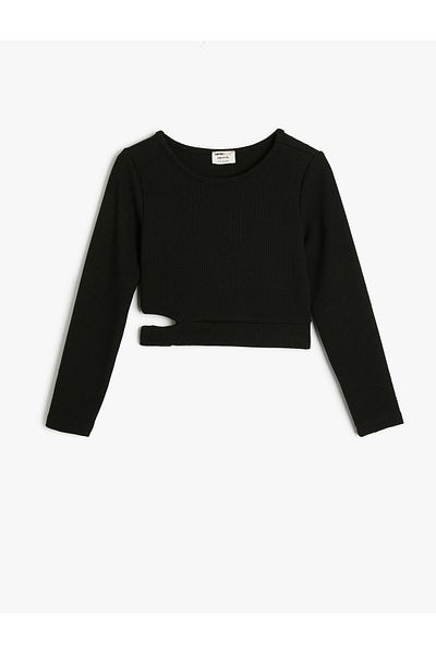Koton Long Sleeve Basic T-Shirt Window Detailed Crew Neck Camisole