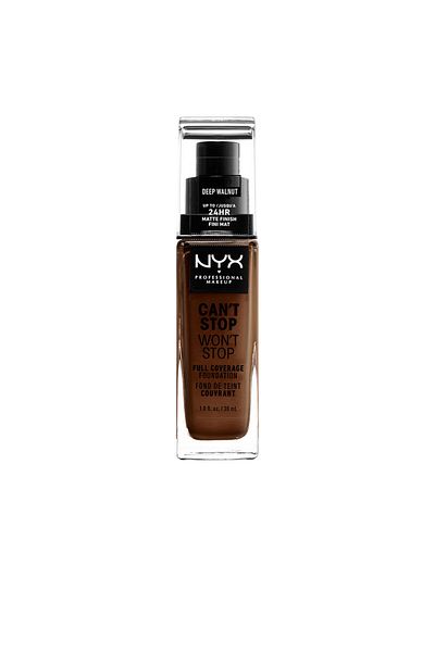 NYX Professional Makeup Can't Stop Won't Stop Foundation mit voller Deckkraft #deep Walnut 30 ml