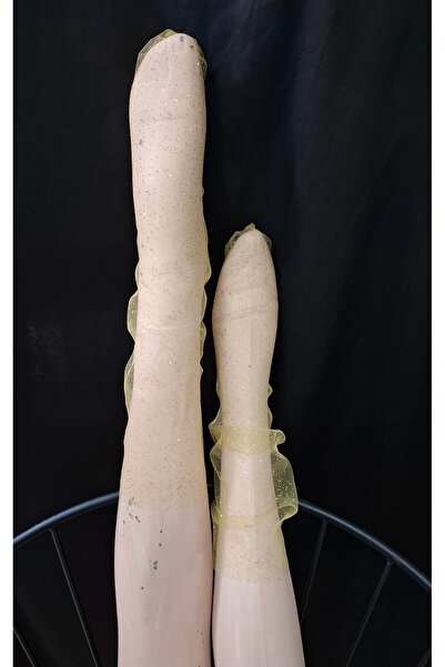 es moda shop Parla сватбени чорапи - блестящ тюл, вечерни чорапи, златни