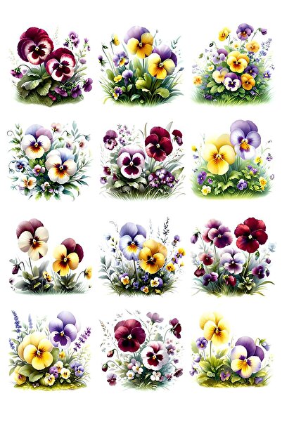 Generic Brand Set de autocolante cu tematică florală