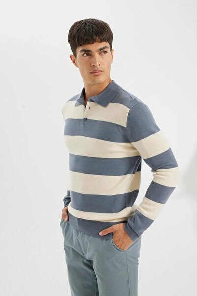 DeFacto Indigo Men's Sweatshirt Y4194Az/In34