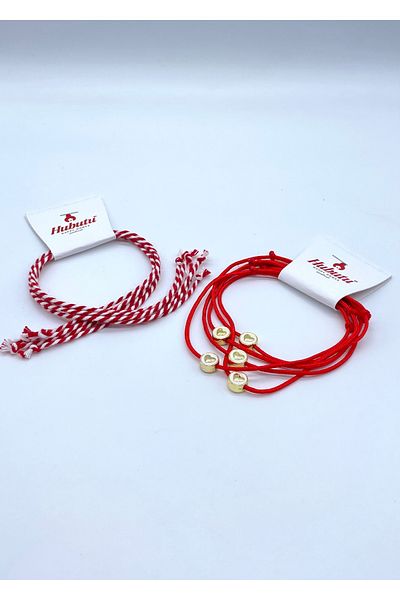 Concept HuBuTU Set of 10 Pieces (5*2 Pieces) Gift Card, Gelatin and Red Rope Wish Bracelet