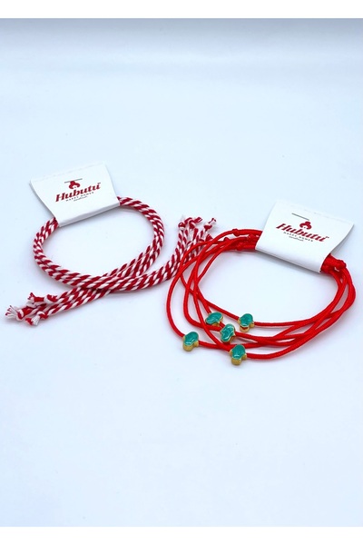 Concept HuBuTU Set of 10 Pieces (5*2 Pieces) Gift Card, Gelatin and Red Rope Wish Bracelet