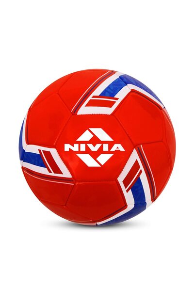 Nivia كرة قدم سبينر | حمراء | مقاس 5 | مخيطة آليًا | كرة لعب هواية