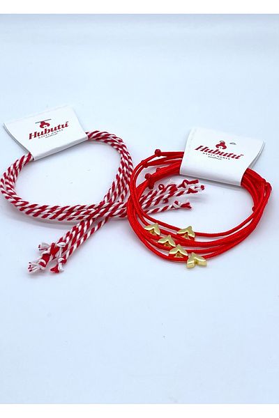 Concept HuBuTU Set of 10 Pieces (5*2 Pieces) Gift Card, Gelatin and Red Rope Wish Bracelet