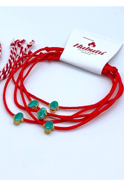 Concept HuBuTU Set of 10 Pieces (5*2 Pieces) Gift Card, Gelatin and Red Rope Wish Bracelet