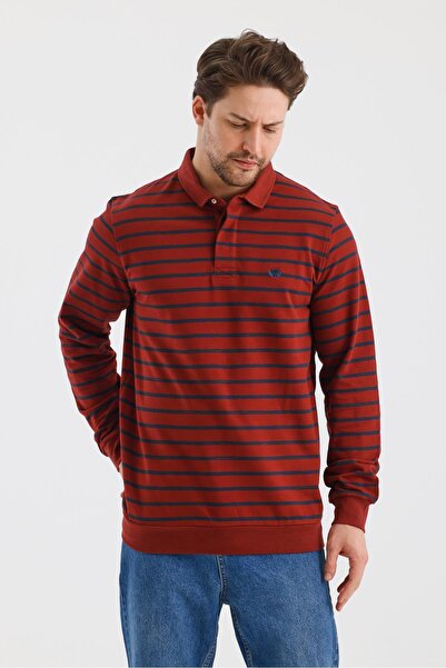 ALEXANDERGARDI Polo Collar Stripes Regular Fit Sweatshirt (Wk25214)