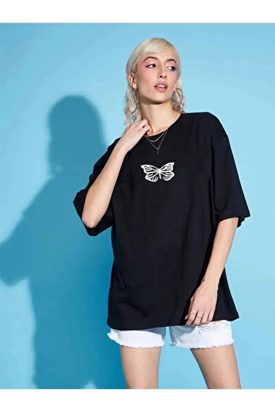 PERISENSE تي شيرت قطني ممشط كبير الحجم 100% قطن - تي شيرت صيفي مريح وفضفاض مط...