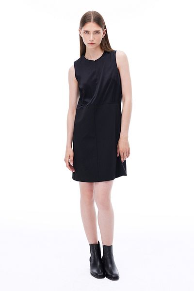 Perspective Μαύρο φόρεμα Ademirs Regular Fit Over The Knee Zero Sleeve με στρογγυλή λαιμόκοψη