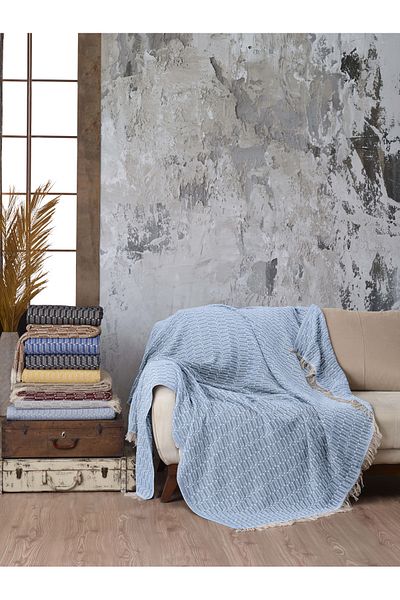 Madame Clean Home LUX 1 Sinif - Husa de scaun Baby Blue 100% Bumbac 175x215 cm