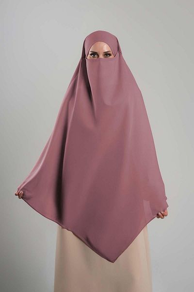HÜRREM BONE Πρακτικό μαντήλι Hijab Dusty Rose - Crepe Lace, Ready-Snap Souffle Hijab 2313_18
