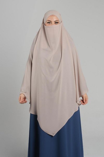 HÜRREM BONE Μπεζ Πρακτικό έτοιμο στο χέρι Μαντίλι Hijab Crepe Lace Up Souffle Hijab 2313_12