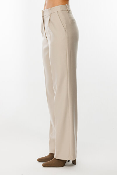 Ekol Wide Leg and Bridge Trousers - Sand Color