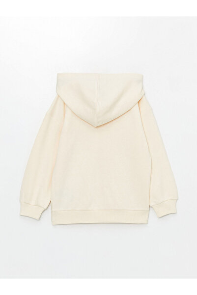 LC Waikiki LCW Παιδικό μπεζ φούτερ με κουκούλα για κορίτσια