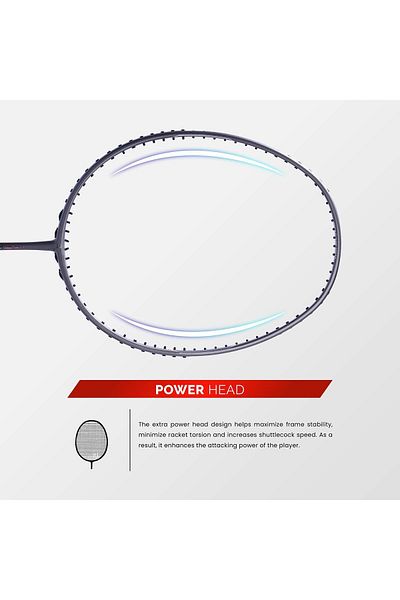 Apacs Nano Fusion Speed Graphite Unstrung Badminton Racket | 76g, 30 Lbs Tension | Grey