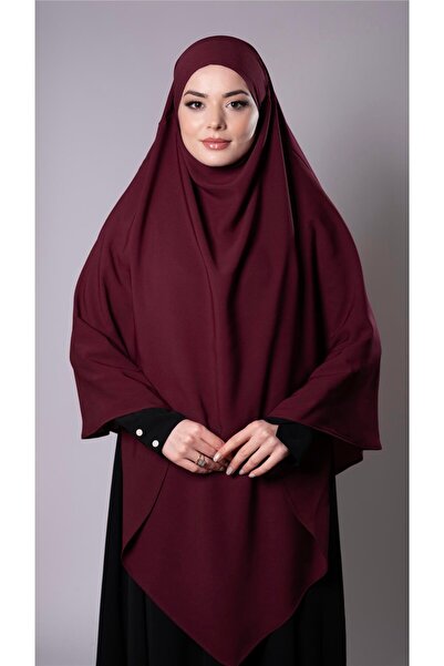 HÜRREM BONE Eșarfă hijab interconectată practic, roșu claret, hijab sufleu di...