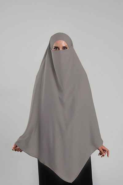 HÜRREM BONE Πρακτικό μαντήλι Hijab Light Mink - Crepe Lace, Interlocking Souffle Hijab 2313_56