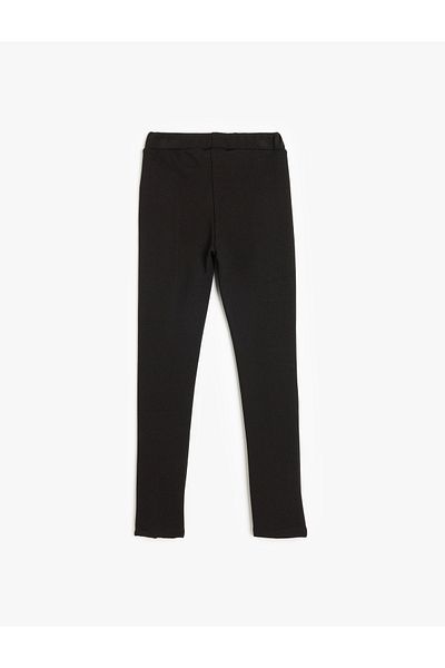 Koton Schlitz-Basic-Leggings mit elastischem Bund und Nahtdetails