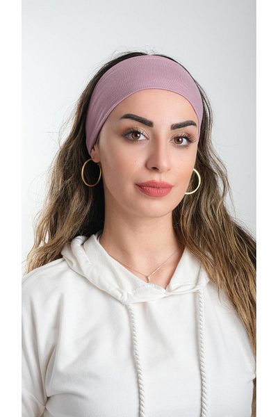 HÜRREM BONE Viscose Dusty Rose Bandana Hair Band - Straight 3012_18