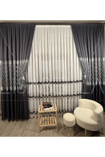 LisabellaHome Luxe Harmony Pano Fon Perde – 1/2.5 Dense Pleat (Single Wing)