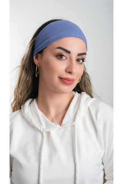 HÜRREM BONE Viscose Indigo Hair Band - Straight 3012_34
