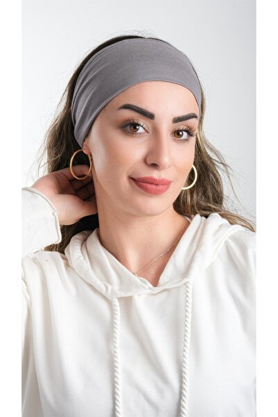 HÜRREM BONE Bonetă practică gri, gata de purtat, din țesătură de viscoză, sim...