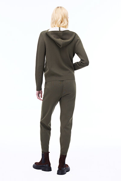 Perspective Knitwear Comfortable Fit Ankle Length Khaki Trousers