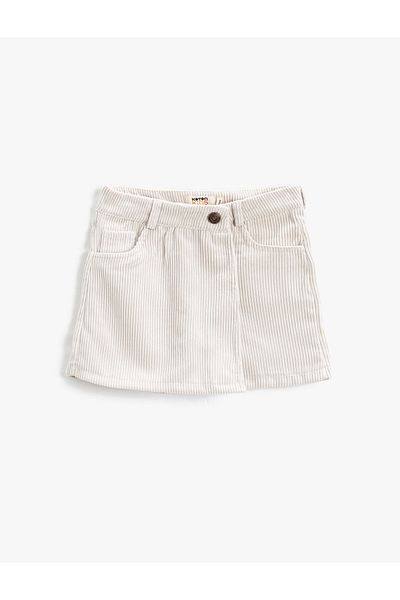 Koton Mini-Kurzrock aus Cord mit zweireihiger Tasche