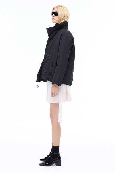 Perspective Awans Comfortable Fit Short Length Fake Sleeve Prevailing Collar Black Coat