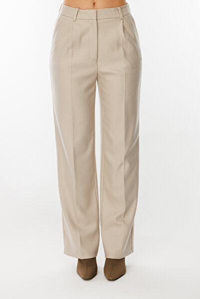 Ekol Wide Leg and Bridge Trousers - Sand Color