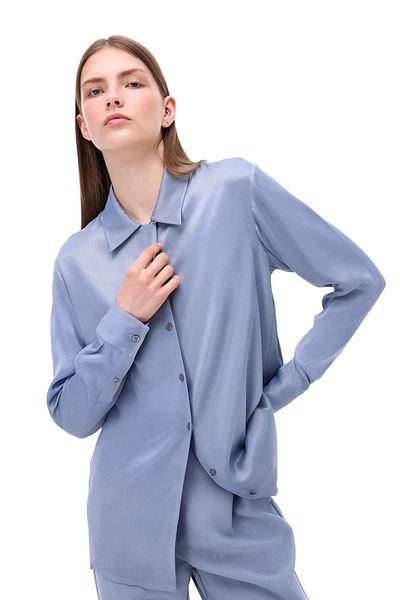 Perspective Safira Comfortable Fit Standard Size Fake Sleeve Shirt Collar Gray Shirt