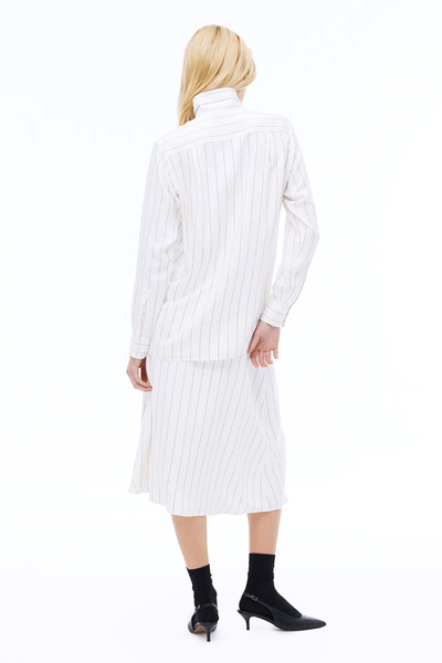 Perspective Aponias Комфортна форма Смугастий візерунок Стандартний розмір Накладний рукав Сорочка з коміром Екрю Сорочка