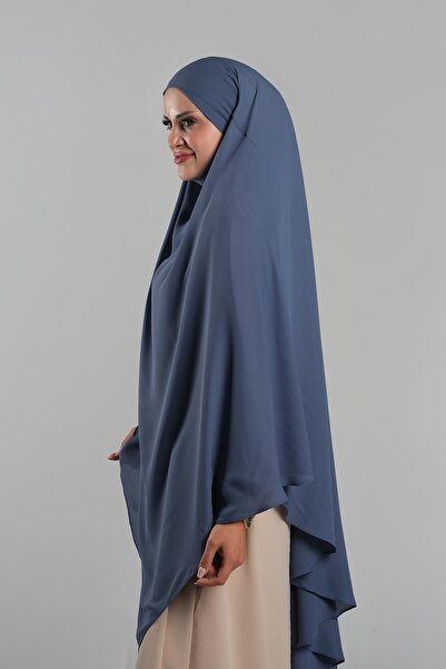 HÜRREM BONE Індиго Практичний готовий до використання хіджаб з креповою стрічкою і зав'язками Суфле Хіджаб 2313_34