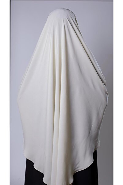 HÜRREM BONE Ecru Practical Ready-made Interlaced Hijab Scarf Medina Silk Lace-Up Soufflé Hijab 2301_27