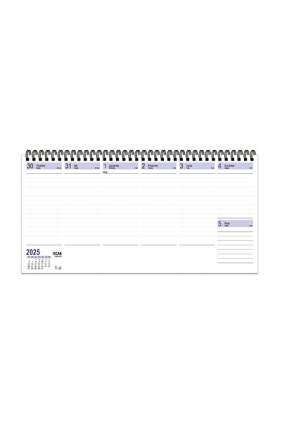 KESKİN COLOR Keskin Color Spiralli Haftalık Masa Ajandası Çizgili 16X33,5Cm A...