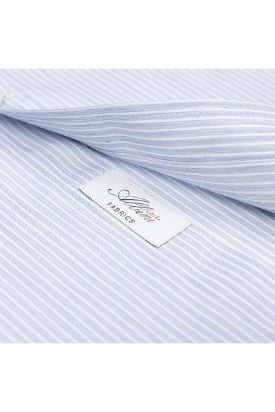 Germirli Exclusive Italian Collar Blue Striped Albini Tailor Fit Shirt