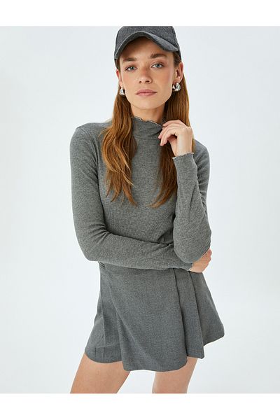 Koton X Şahika Ercümen - Long Sleeve Ruffled Stand Collar Bodysuit