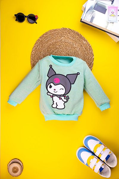 Yalçınoğlu Children's Character Patterned Set - Raised Soft Cotton Baby Sweatshirt Set |   Special for Winter