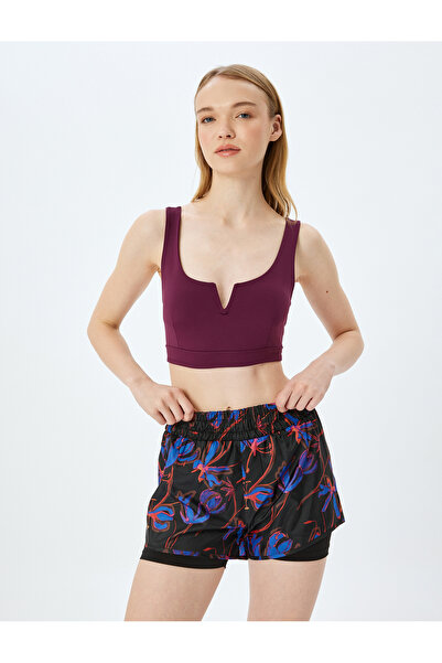 Koton Αμάνικο αθλητικό σουτιέν με λεπτή εφαρμογή με λαιμόκοψη