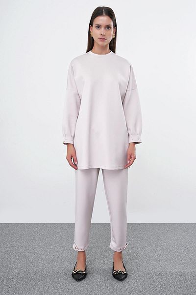 Zühre Beige Oversize Comfortable Suit Tk-1370