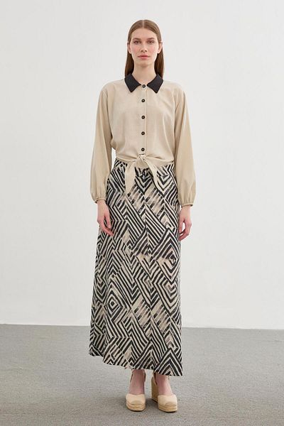 Zühre Patterned Black Double Suit - Tk-1265
