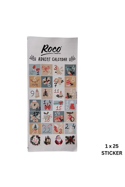 roco paper New Year's Advent Calendar Sticker Set - 24 Stickers, New Year's Gift Package Decoration Labels
