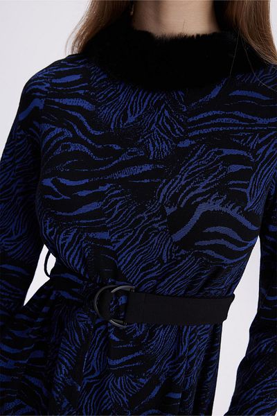 Zühre Leopard Patterned Fur Detailed Saks Double Suit Tk-1379