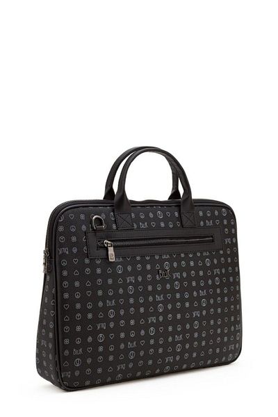 Bilik Deri Monogram Black Unisex Laptop & Χαρτοφύλακας Rh09 Business-mg