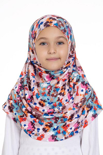 HÜRREM BONE Baby Blue Practic gata de fixare pentru tineret Hijab Boneta Jacquard Model plisat Auto-boneta 2407_11